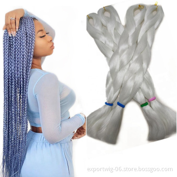 Fashion Glowing in Dark Braiding hair Attachment 100g Crochet  Braids Hair 24 inch Synthetic Hair Extensions